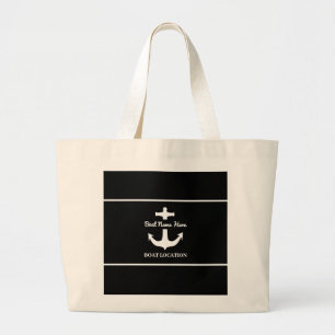 Anpassningsbar Anchor Black Boat Namn-plats Jumbo Tygkasse