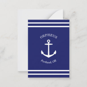 Anpassningsbar Anchor Emblem Nautical (blå) Anteckningskort