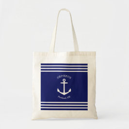 Anpassningsbar Anchor Emblem Nautical (blå) Tygkasse