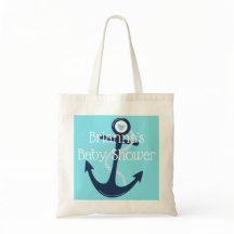 Anpassningsbar Anchor Nautical Teal Navy Baby Show