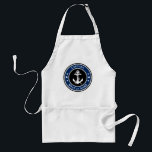 Anpassningsbar Anchor & Rope Kapten Boat eller Nam Förkläde<br><div class="desc">En Anpassningsbar Naval Anchor och Rope Design med Personlig kapten eller annan titel och Er Namn eller annan anpassningsbar i marinblå på Vuxen BBQ Chef Apron. Gör en underbar gåva och konversation till biet för tillfälle.</div>