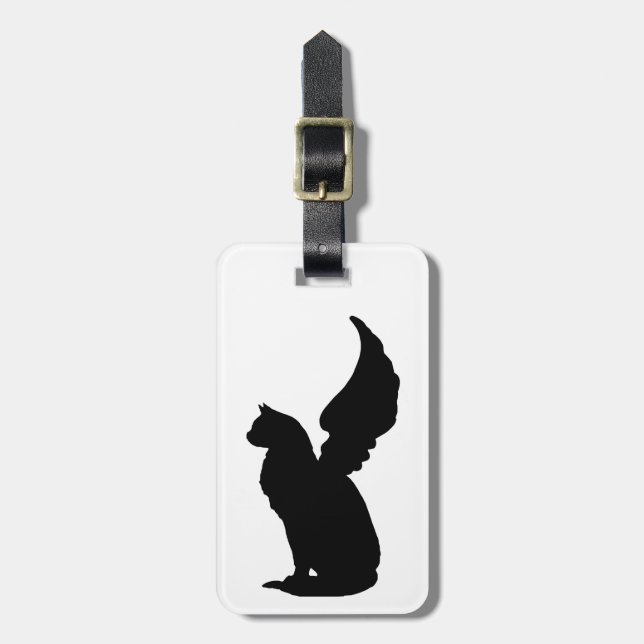 Anpassningsbar Angel Cat Luggage Tag Bagagebricka (Vertikal Framsida)
