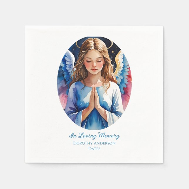 Anpassningsbar Angel Memorial Papper Napkins Pappersservett (Framsidan)