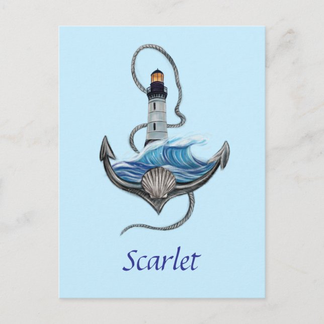 Anpassningsbar ankarpunkt och fyr (version 2) vykort (Framsida)