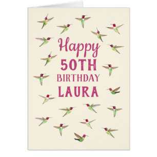 Anpassningsbar Anna's Hummingbird Birthday Card Hälsningskort