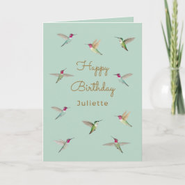 Anpassningsbar Anna's Hummingbird Birthday Kort