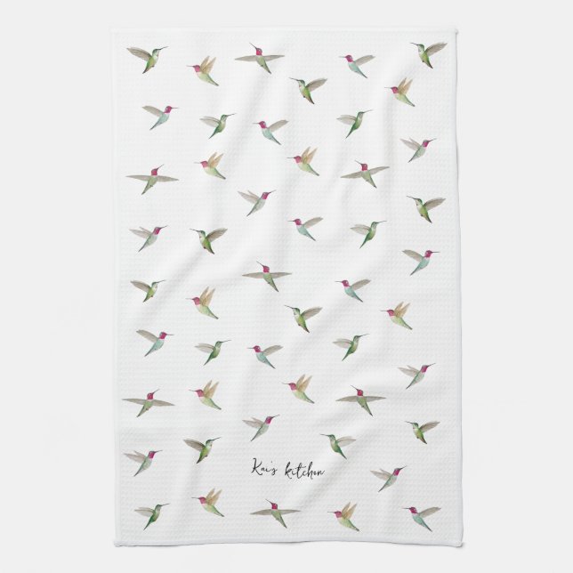 Anpassningsbar Anna's Hummingbird Kökshandduk (Vertikal)