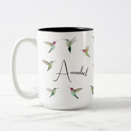 Anpassningsbar Anna's Hummingbird Two-Tone Coffee Två-Tonad Mugg