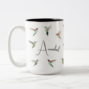 Anpassningsbar Anna's Hummingbird Two-Tone Coffee Två-Tonad Mugg