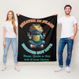 Anpassningsbar Anpassa Boho Bearded Dragon Hippie Fleecefilt