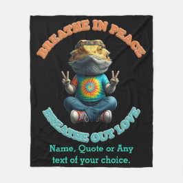 Anpassningsbar Anpassa Boho Bearded Dragon Hippie Fleecefilt