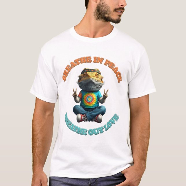 Anpassningsbar Anpassa Boho Bearded Dragon Hippie T Shirt (Framsida)