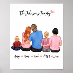 Anpassningsbar Anpassa Familj Porträtt Poster