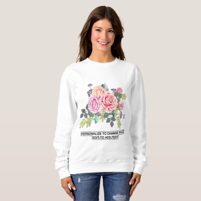 Anpassningsbar Anpassa fototeckning Kvinnor i fotn T Shirt (Hel framsida)