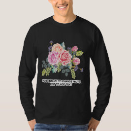 Anpassningsbar Anpassa Långärmad för Mörk av fotot T Shirt
