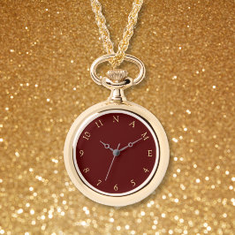 Anpassningsbar Anpassa Namn Womens Guld Necklace W Armbandsur