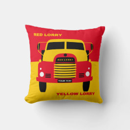 Anpassningsbar Anpassa Retro Red Lastbil Gult Last Kudde
