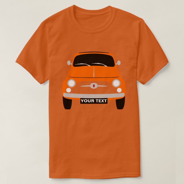 Anpassningsbar Anpassa Vintagens klassiska orange  T Shirt (Design framsida)