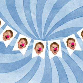 Anpassningsbar Ansikte Banner, födelsedagsbanderol Vimplar