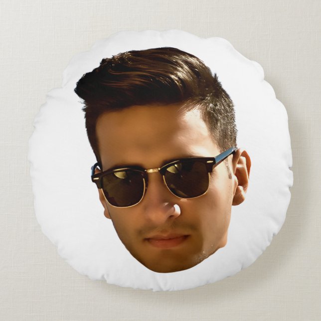 Anpassningsbar Ansikte Cutout Bachelorette-partiet Rund Kudde (Framsidan)