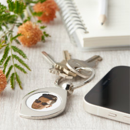 Anpassningsbar Ansikte Cutout Bachelorette-partiet Swirl Silverfärgad Nyckelring