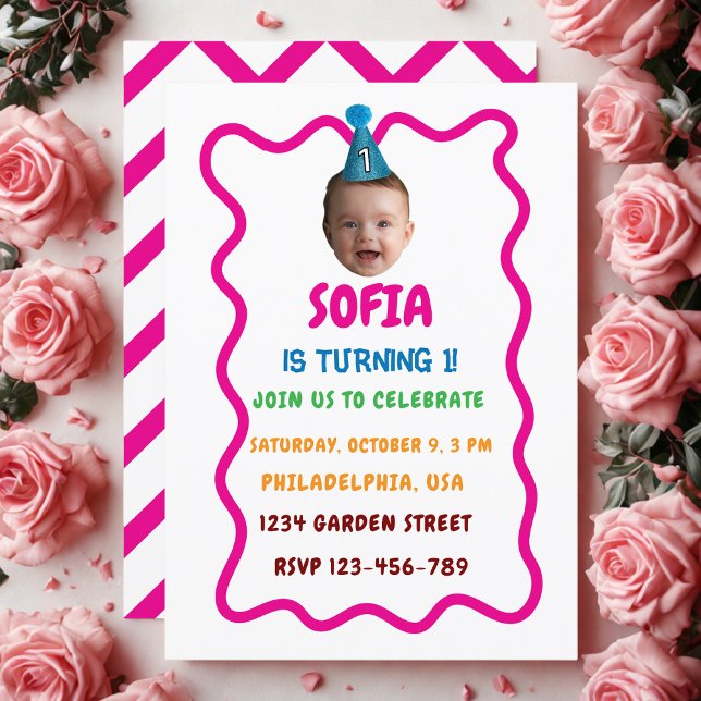 Anpassningsbar Ansikte födelsedagsinbjudan till Pa Inbjudningar (Skapare uppladdad)