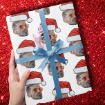 Anpassningsbar Ansikte Gift Wrap, Ansikte Photo Sa Presentpapper<br><div class="desc">Anpassningsbar julklapp,  Ansikte Photo Santa Hat Wrapping Papper</div>