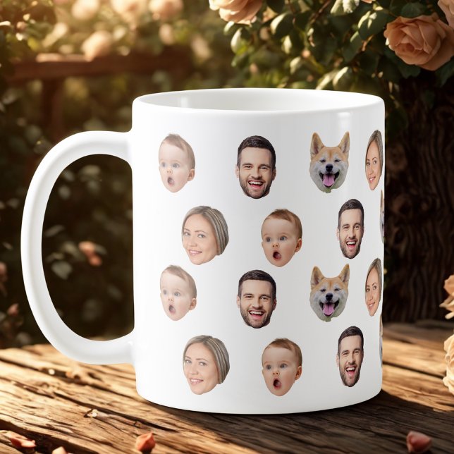 Anpassningsbar Ansikte Photo Family Mugg, 4 foton  Kaffemugg (Skapare uppladdad)