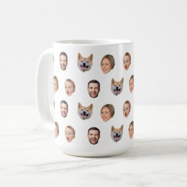 Anpassningsbar Ansikte Photo Family Mugg, 4 foton Kaffemugg