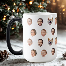 Anpassningsbar Ansikte Photo Family Mugg, 4 foton Magisk Mugg