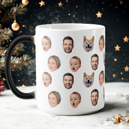 Anpassningsbar Ansikte Photo Family Mugg, 4 foton Magisk Mugg