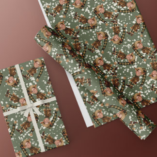 Anpassningsbar Ansikte Photo jul Elf Wrapping Papp Presentpapper