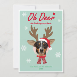 Anpassningsbar Ansikte Photo Reindeer Julens Helgd Julkort