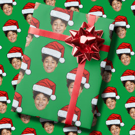 Anpassningsbar Ansikte Photo Santa Ansikte Upprepa Presentpapper