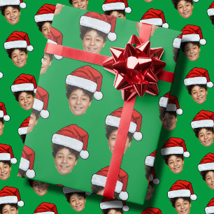 Anpassningsbar Ansikte Photo Santa Ansikte Upprepa Presentpapper