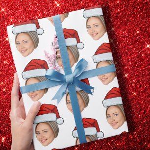 Anpassningsbar Ansikte Photo Santa Hat-jul Presentpapper