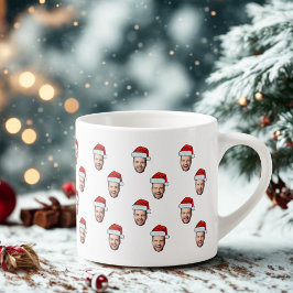 Anpassningsbar Ansikte Photo Santa Hat julklapp Espressomugg