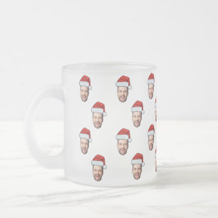 Anpassningsbar Ansikte Photo Santa Hat julklapp Frostad Glasmugg
