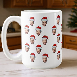 Anpassningsbar Ansikte Photo Santa Hat julklapp Kaffemugg