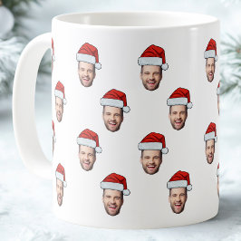 Anpassningsbar Ansikte Photo Santa Hat julklapp Kaffemugg