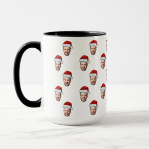 Anpassningsbar Ansikte Photo Santa Hat julklapp Mugg
