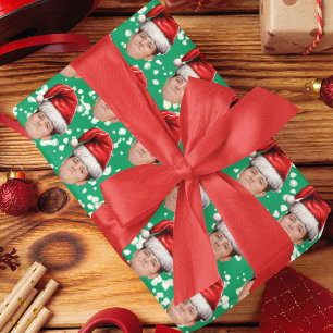 Anpassningsbar Ansikte Photo Santa Hat-julklapp Presentpapper