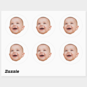 Anpassningsbar Ansikte Stickers Personlig Ansikte  Runt Klistermärke