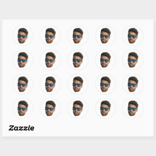 Anpassningsbar Ansikte Stickers Personlig Ansikte Runt Klistermärke