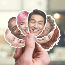 Anpassningsbar Ansikte-symbol - Personlig 6 fotokl Klistermärken