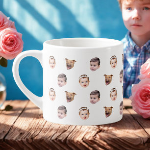 Anpassningsbar Ansikte, Unik Family Gift 3-foton A Espressomugg