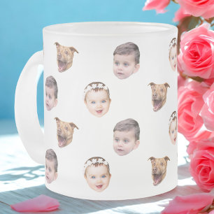 Anpassningsbar Ansikte, Unik Family Gift 3-foton A Frostad Glasmugg