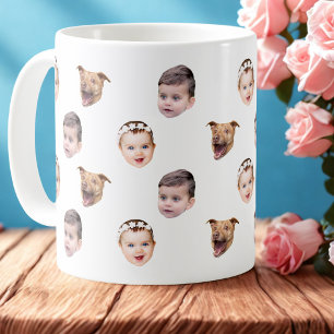 Anpassningsbar Ansikte, Unik Family Gift 3-foton A Kaffemugg