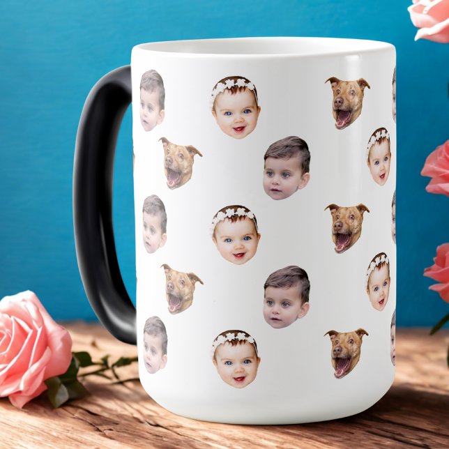 Anpassningsbar Ansikte, Unik Family Gift 3-foton A Magisk Mugg (Skapare uppladdad)