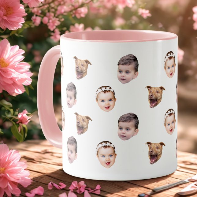 Anpassningsbar Ansikte, Unik Family Gift 3-foton A Mugg (Skapare uppladdad)